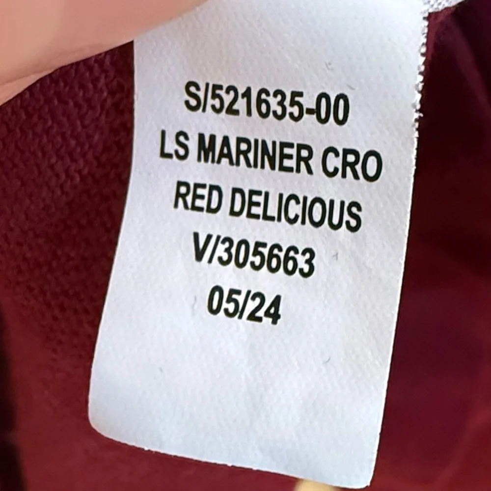 GAP Burgundy Cropped Rugby Polo Shirt White Collar Preppy Fall Top Small - Picture 9 of 9